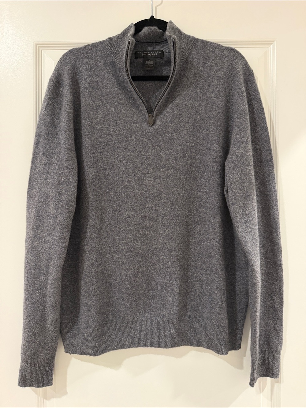 The Men’s Store Bloomingdale's Heather Gray Half-Zip Cashmere Sweater